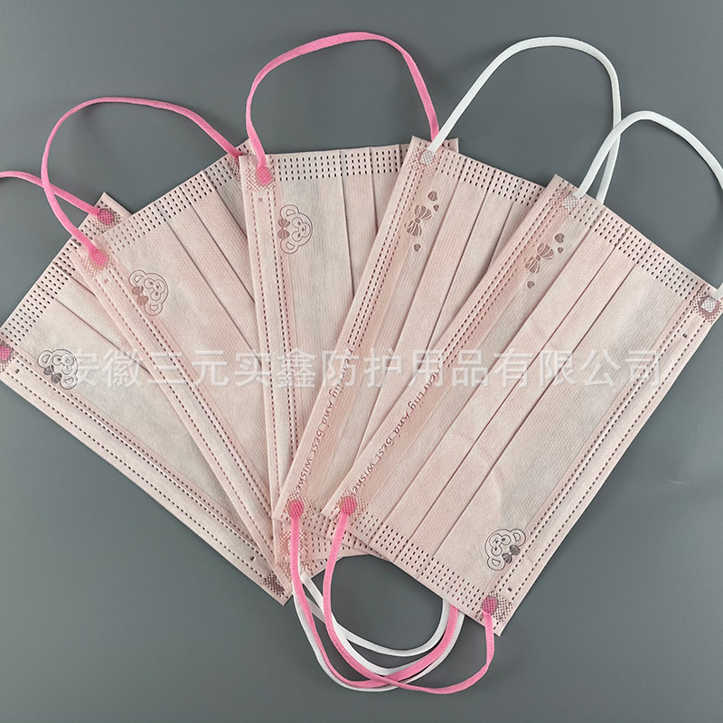 网红雪莉玫口罩彩色印花一次性口罩独立包装