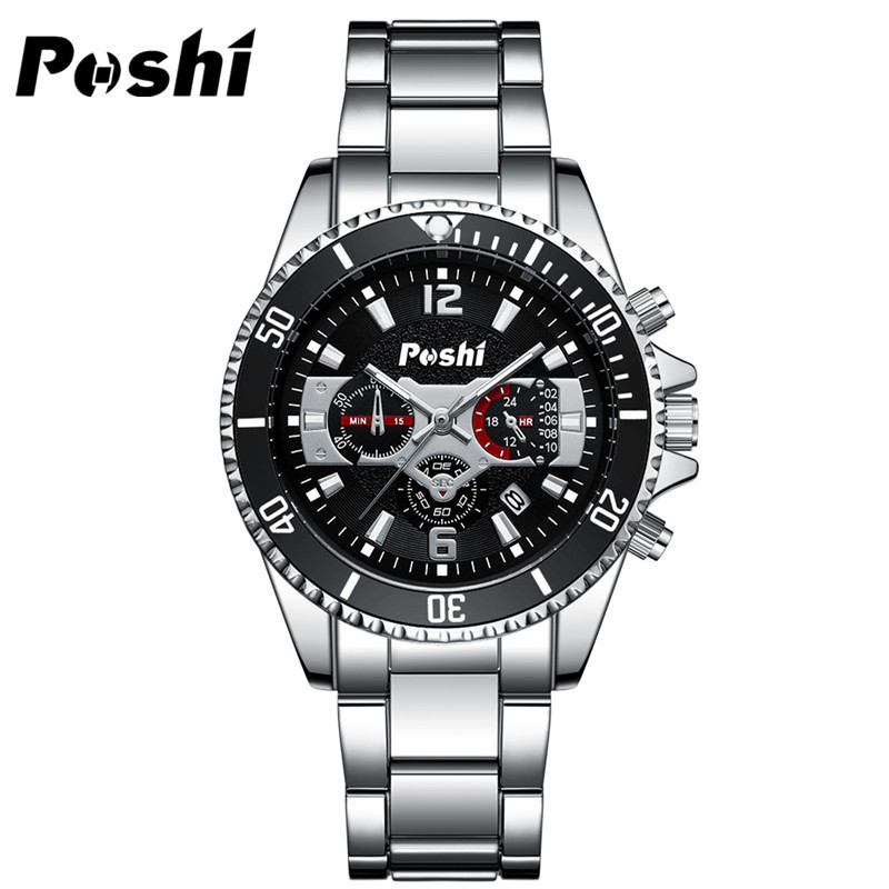 Relojes reloj deportivo para hombres POSHI Calendario de negocios estudiante reloj impermeable reloj de cuarzo casual transfronteriza