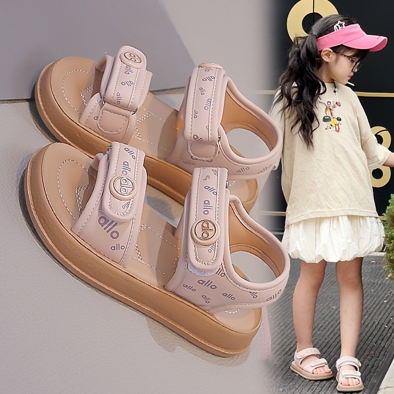 Niños zapatos de playa de dedo abierto verano 2026 nuevo estilo de moda para niñas zapatos casuales letras huecos zapatos princesa image 3