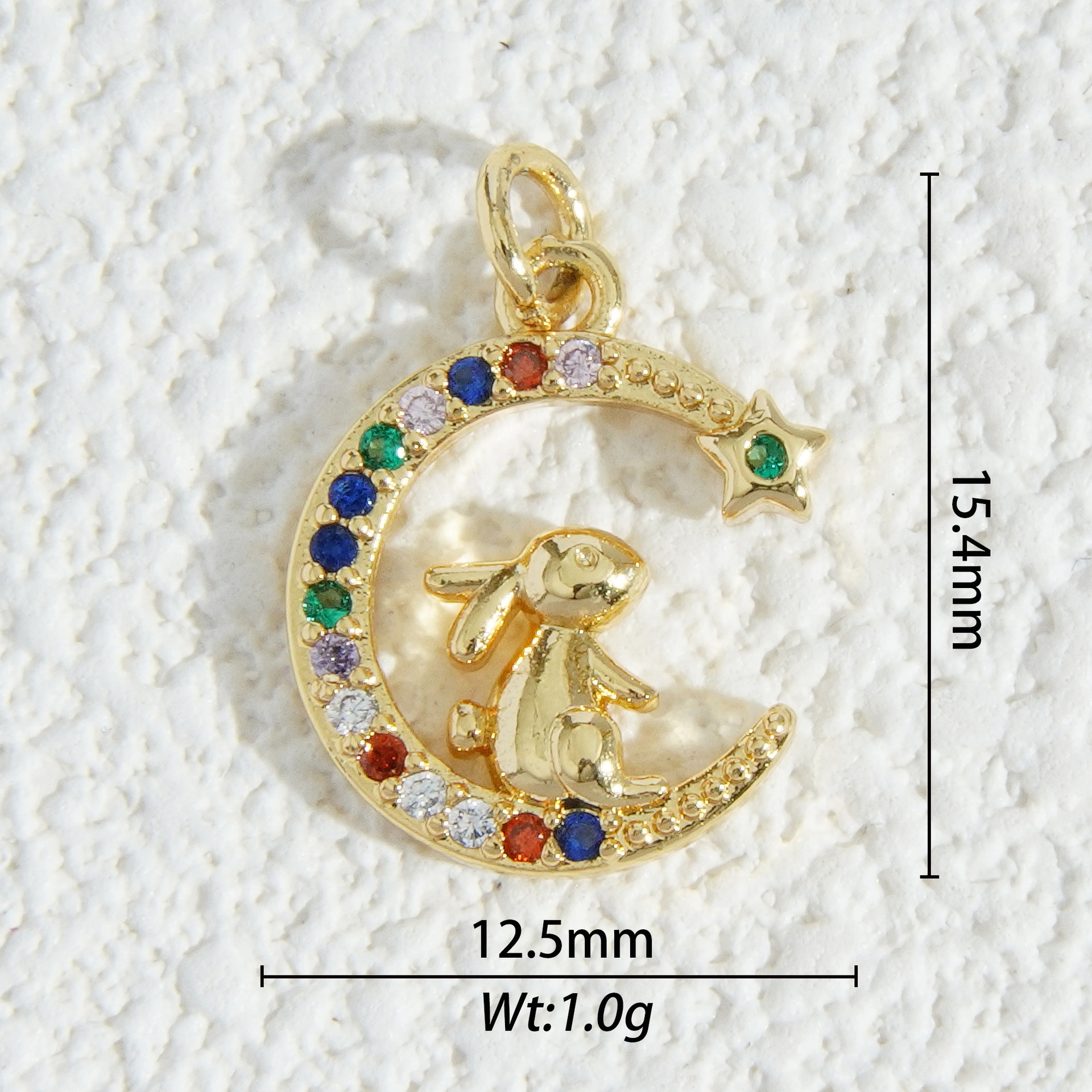 18K oro micro-cristalino accesorios de piedra estrella luna mariposa flores amor colgante DIY collar material pendientes