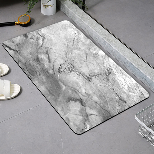 Marble diatomaceous earth soft cushion bathroom water-absorbent quick-dry mat toilet non-slip bathroom rug bathroom floor mat