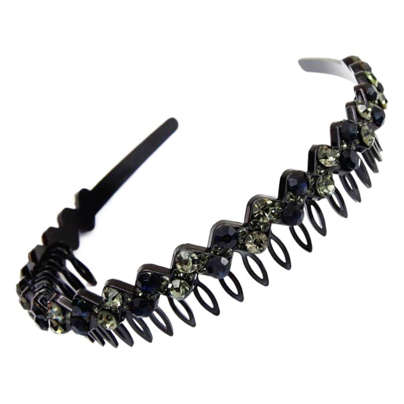 Estilo coreano nueva dentada antideslizante rhinestone diadema moda simple venta caliente onda cristal diadema horquilla tocado