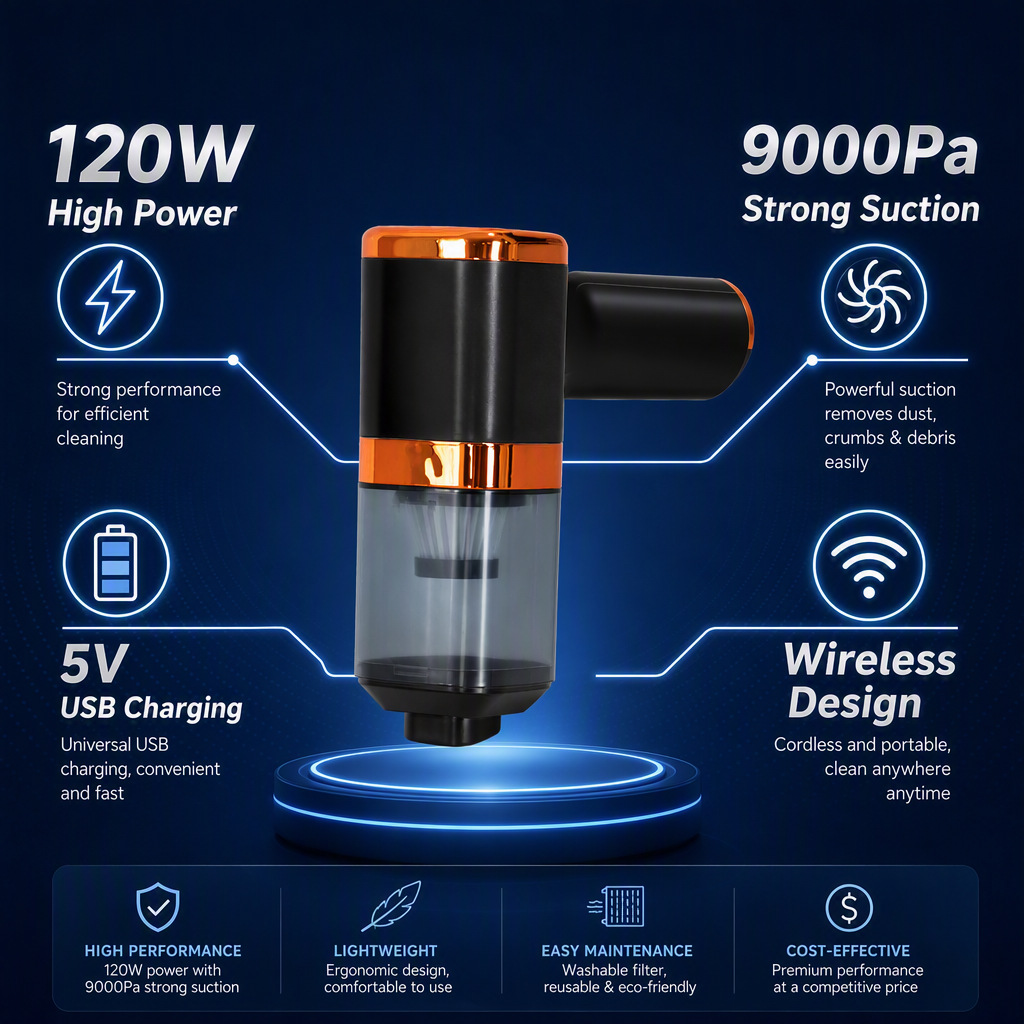 Car Wireless Vacuum Cleaner High Power High Suction Mini Handheld Car Household Indoor Small Electric Vacuum Cleaner
