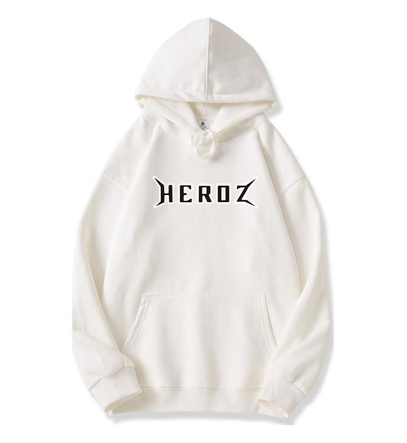 Men's Clothing 400G Silver Fox Fleece Fleece Lined Sweatshirt, Long Sleeves, Fleece Lined Drop Shoulder Hoodie, Hero Letter Autumn And Winter Style._viptrois.com