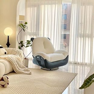 Multifunctional Electric Rocking Chair Sofa, Cream Style, Lazy Person Can Sleep and Lie Down, Internet Celebrity Single Bear Chenille Sofa Chair