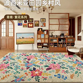 跨境新款波西米亚风客厅地毯防水防污沙发垫免洗可擦脚垫家用地垫