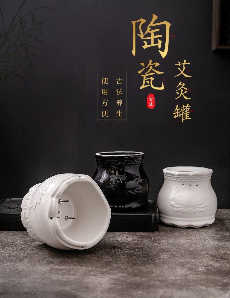 Ceramic Moxa Jar Warm Moxibustion Device for Body Back and Meridian Care Home and Spa Use overview