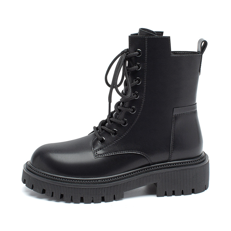Botas retro Martin de Augu Shiden para mujer, nuevas para otoño e invierno 2025, con suela gruesa y tacón grueso, estilo británico, botas cortas de primavera y otoño, botas individuales.