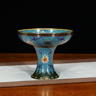 Boutique Beijing Cloisonne Craft Gift Ornaments Traditional Copper Tire Cloisonne Enamel polished 8 inch antique tray