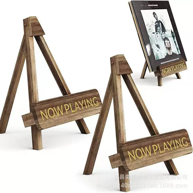 Деревянная стойка для демонстрации пластинок, настольный штатив, домашняя стойка для коллекции CD-дисков, украшения, стойка для чтения рецептов из цельного дерева