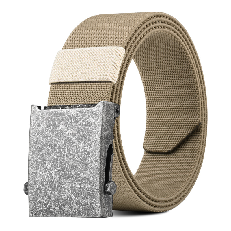 Ancient silver buckle khaki color