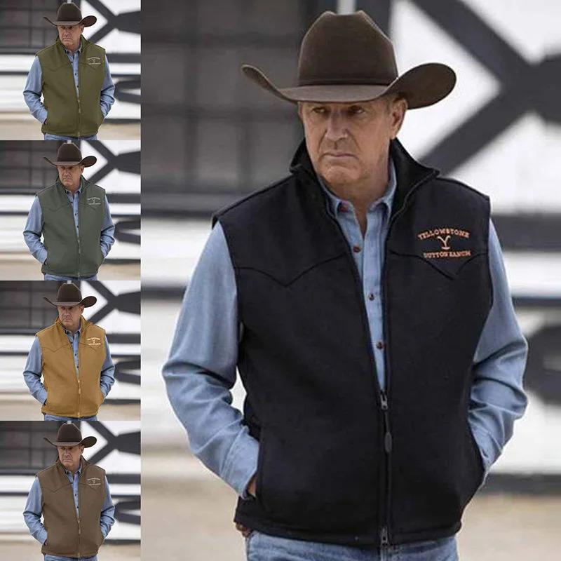 X6511 Dropshipping Aliexpress Cross-Border New Men's Vest Men's Vest Yellowstone Jacket Flip-Up
