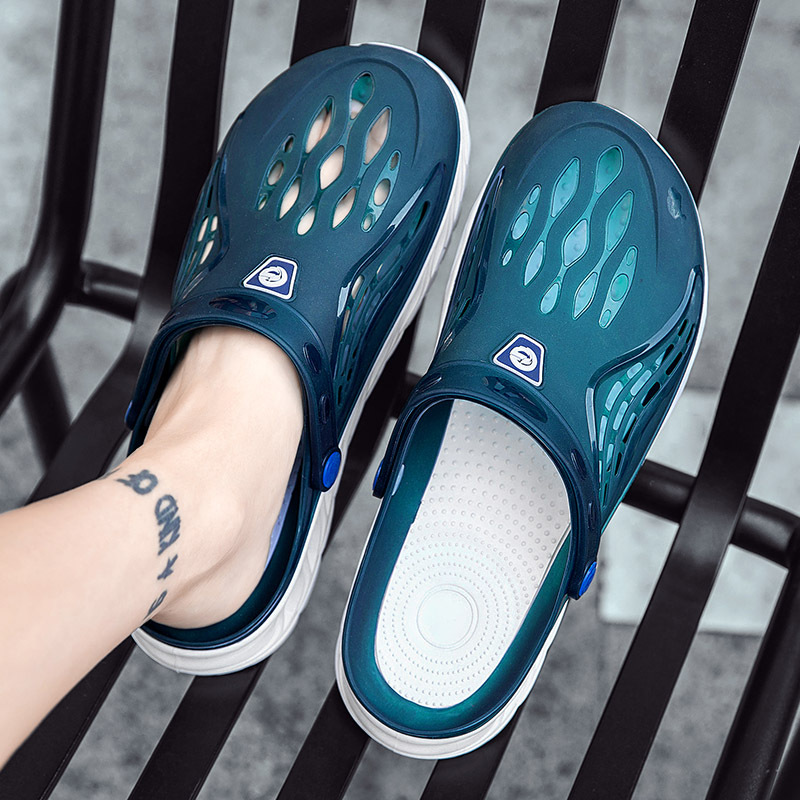 Sandalias de hombre verano Zapatos de agujero al aire libre deportes sandalias de conducción de doble uso Vietnam punta cerrada antideslizante zapatos de playa hombres