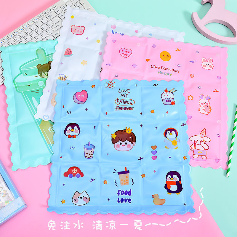 九宫格冰晶坐垫汽车凝胶坐垫儿童学生宠物冰凉垫少女心凝胶散热