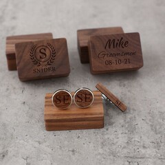 Etsy個性的な彫刻袖口のネクタイのセットの箱は外出して神器の磁気を収納します。