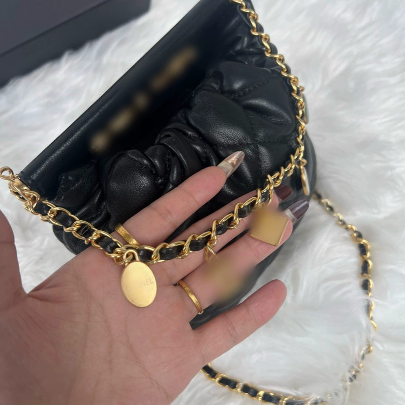 Chain, small bag, for import, with gem, Chanel style