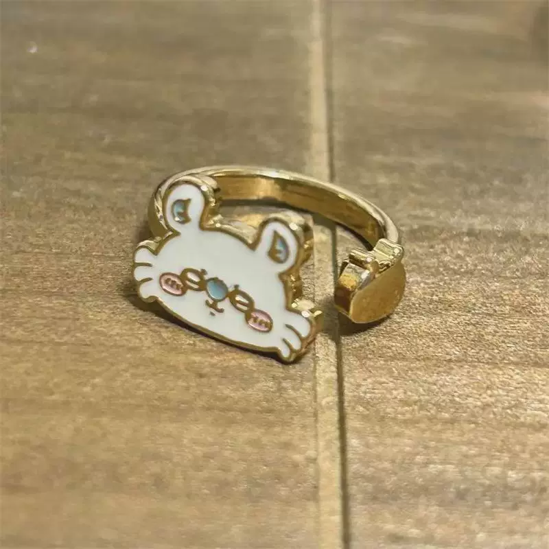 Cartoon ring, painted universal enamel for students for friend
