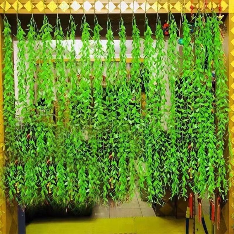 Willow Leaves, Rattan Plants, Plastic Leaves, Ceiling Covering, Wall Hanging Green Plants, Decorative Willow Branches and Willows