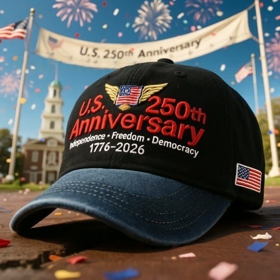 跨境U.S. 250th Anniversary Retro Washed Cap 250周年复古帽子|undefined