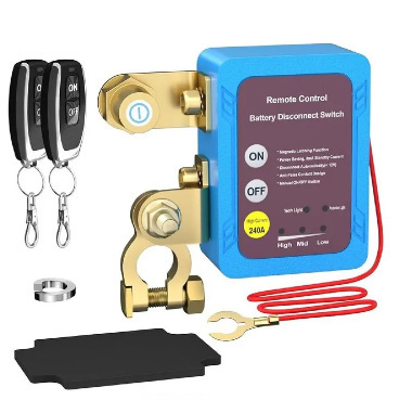 Universal 12V/24V high-current battery disconnector for cross-border trucks and cars, anti-drain protection switch with intelligent remote control