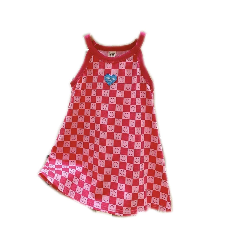 Летняя летняя одежда slipsdress юбка девочки без рукавов платье с рукавами пляжное платье детская одежда западный стиль корейский стиль