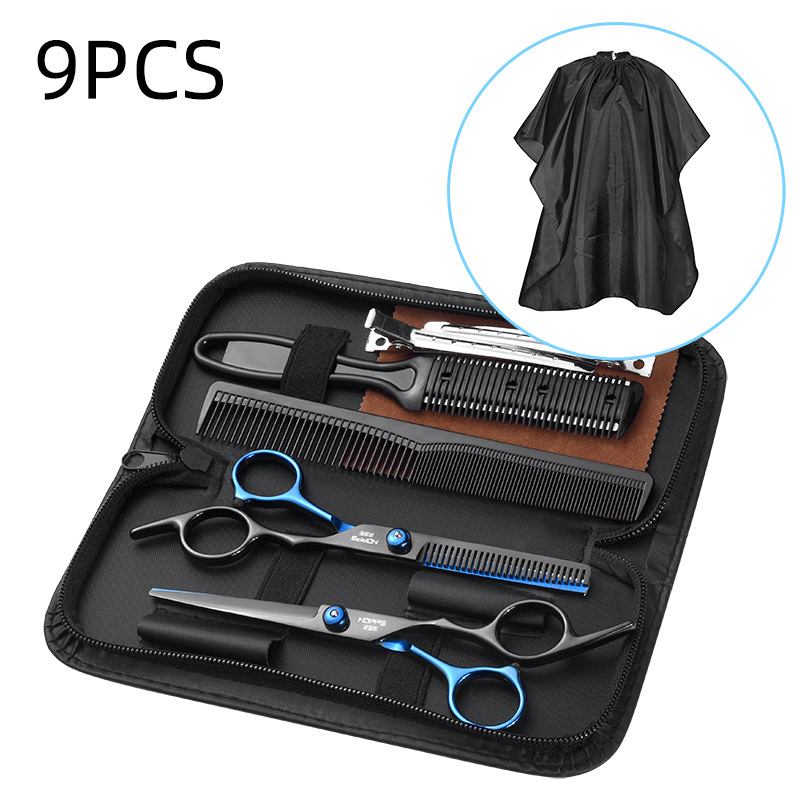 Tijeras de pelo de peluquería de acero inoxidable traje especial herramientas tijeras de dientes planos tijeras adelgazamiento flequillos al por mayor