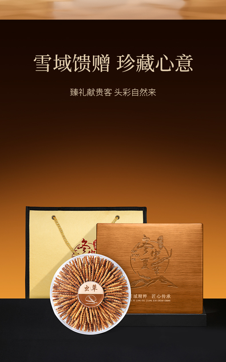 Premium Cordyceps Sinensis Gift Box 20g Wild-Harvested Qinghai Dong Chong Xia Cao preparation