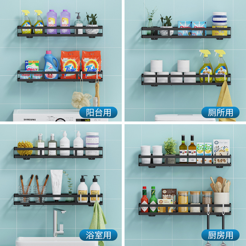 Cross border Metal Stainless steel Shelf Wall mounted Free punch kitchen Spice Rack Spices Storage Spice rack