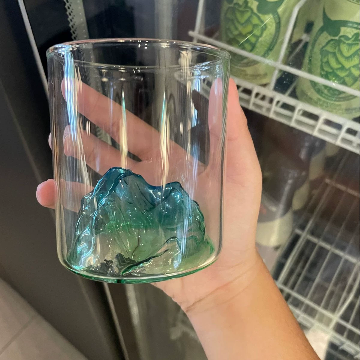 Painted summer rainbow water glass