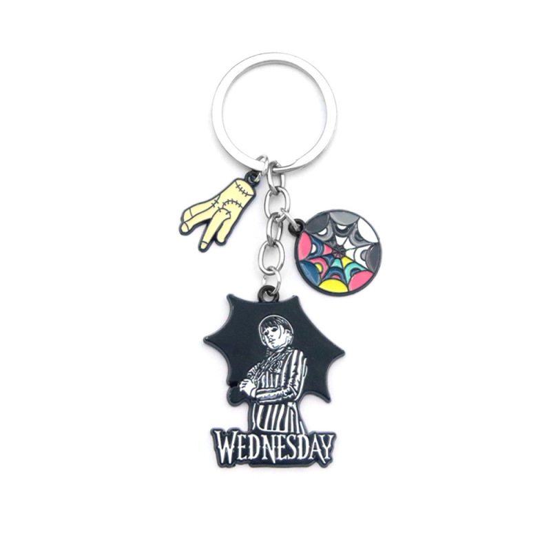 アダムズ一家w字回転可能ネックレスwednesday水曜日キーホルダーイヤリングブローチ祝日プレゼント|undefined