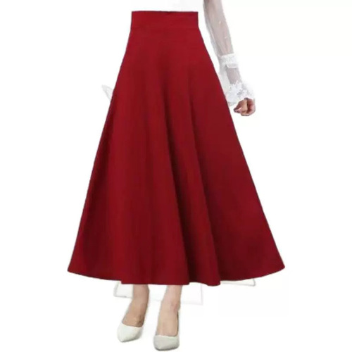 2025 Large Size Semi-Skirt with Pockets, Adjustable Fit, Slimming High-Waisted A-Line Skirt, Fall Fashion, Versatile for Dancing, Medium-Length Skirt
