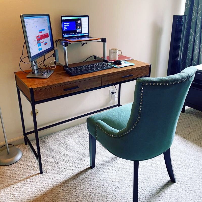 Multifunctional Table, Modern Manicure Table, Simple Home Office Desk, Wooden Structure Computer Desk with Drawer, Manicure Cabinet