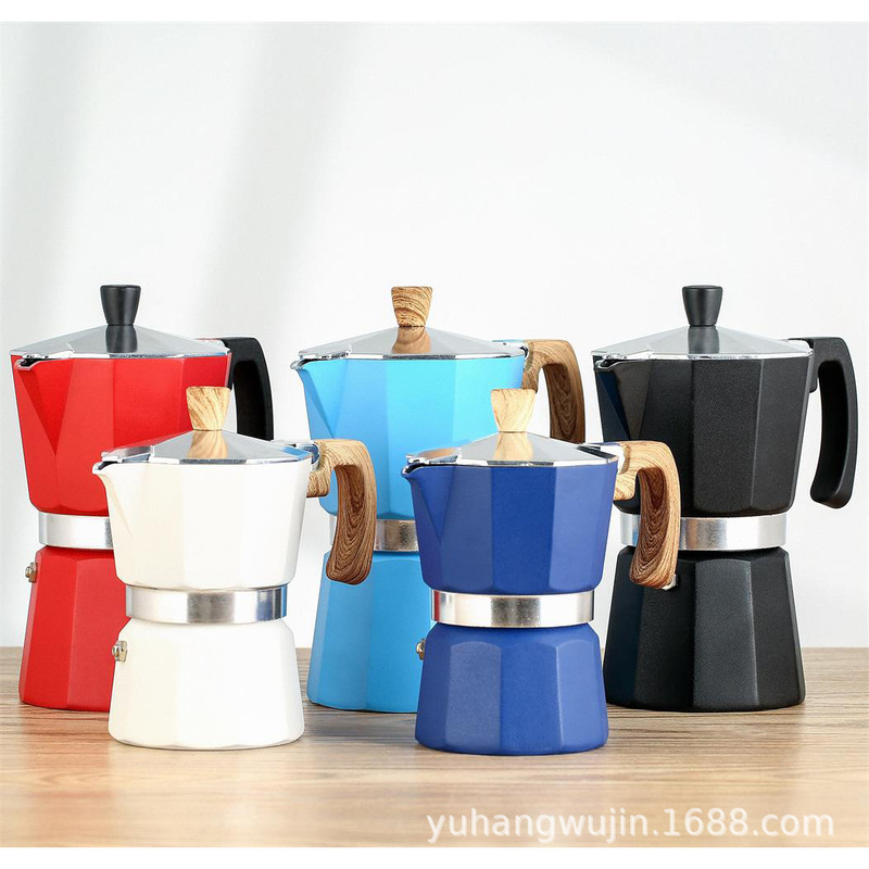 Cross-border in stock Turkey octagonal Italian concentrated aluminum coffee mocha pot household coffee appliance Cross-border in stock Turkey octagonal Italian concentrated aluminum coffee mocha pot household coffee appliance