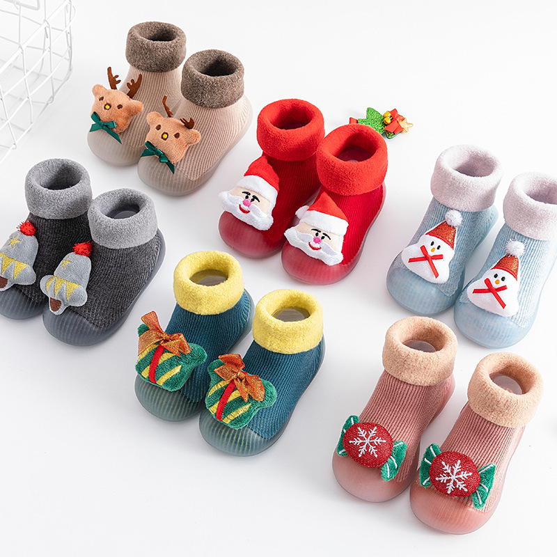 Navidad, Año Nuevo, invierno, calcetines para bebés, zapatos para bebés, zapatos para bebés