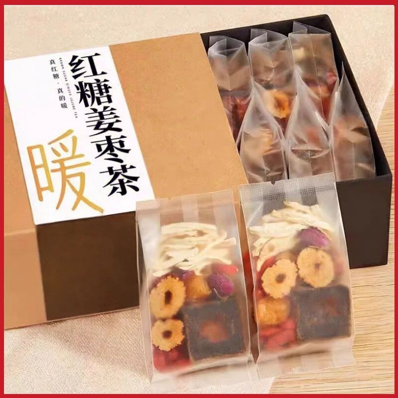 Brown Sugar Ginger Jujube Tea in Small Packages, Red Dates, Wolfberry, Ginger Jujube Tea, Real Ingredients, Wholesale Brown Sugar Ginger Jujube Tea in Small Packages, Red Dates, Wolfberry, Ginger Jujube Tea, Real Ingredients, Wholesale