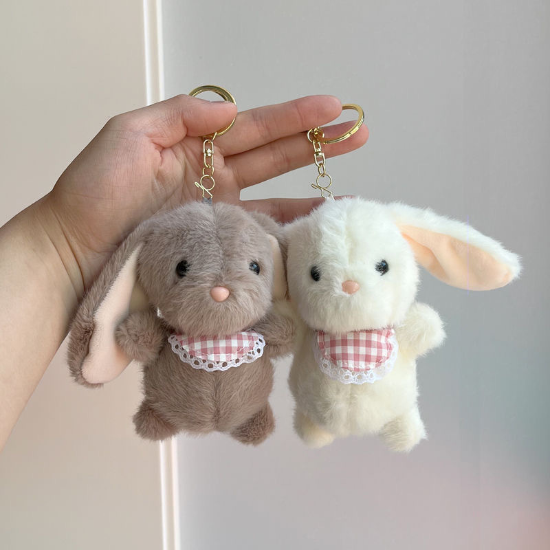 かわいいウサギのぬいぐるみのキーホルダーカップルのバッグのペンダント|undefined