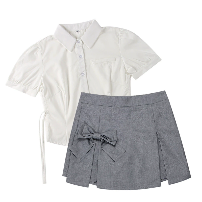 Белая рубашка Flower & Bell с пышными рукавами, весенний Топ, дизайнерская женская ниша JK, рубашка с коротким рукавом, новинка 2022 г.