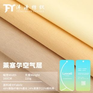 Lyocell Air Layer 220g Tencel Polyester Air Layer Fabric Knitted Trendy Sports Suit Fabric in Stock