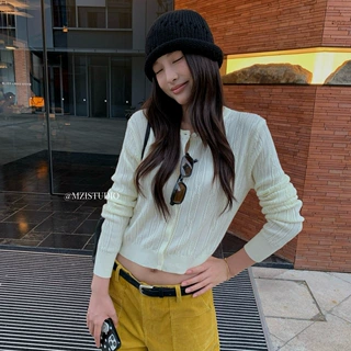 MZI STUDIO秋上新韩系温柔风提花糯舒适套头圆领长袖毛衣女A80226