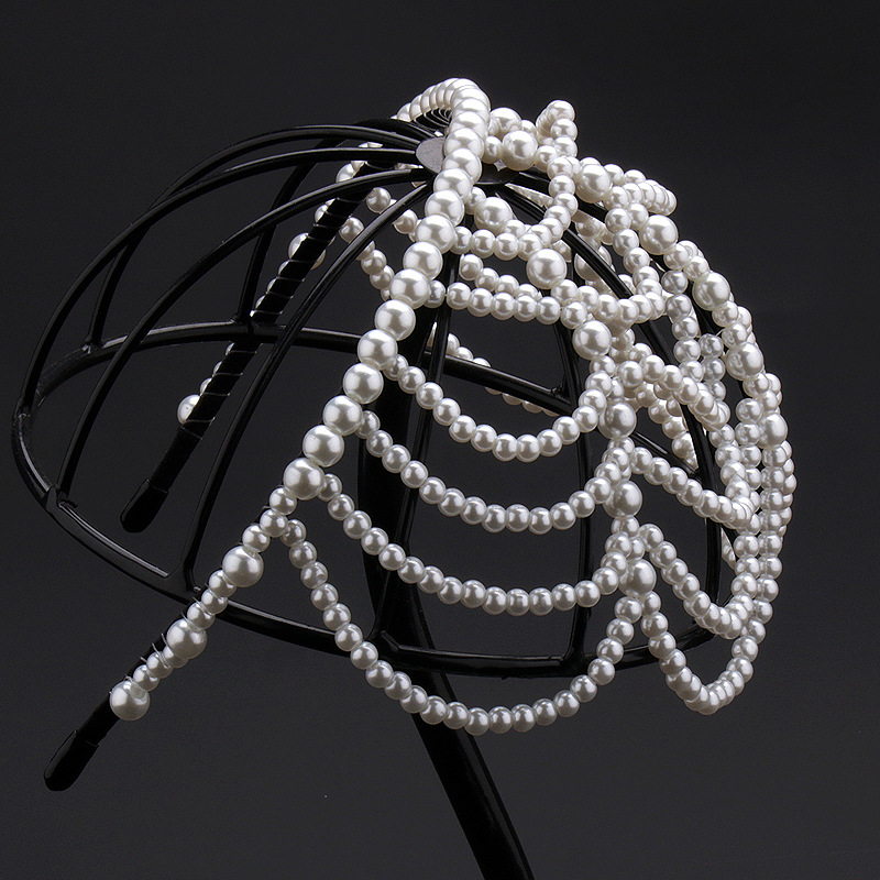 100g Weight Hair Band Hair Accessories Type 1 Piece Quantity Wedding, Stage Occasion Plastic Material Pearl Pattern Women's Gender Elegant Style Women's Elegant Pearl Plastic Hair Band 2
