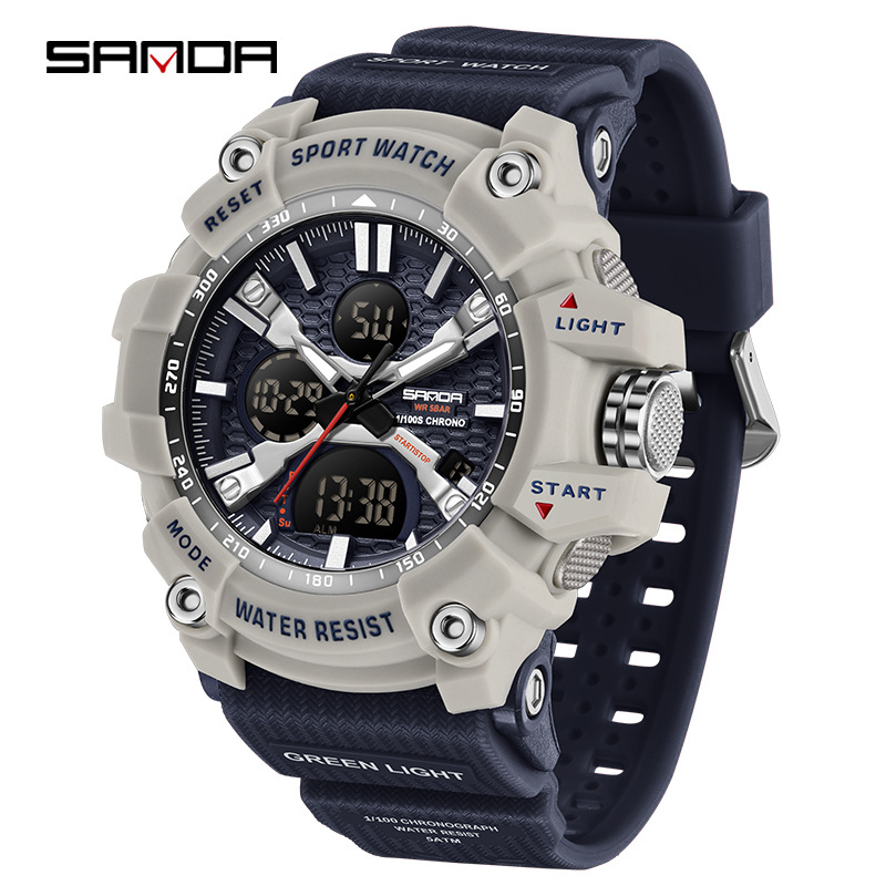 Sanda reloj de venta caliente deportes para estudiantes reloj electrónico luminoso fresco tendencia de moda reloj electrónico impermeable
