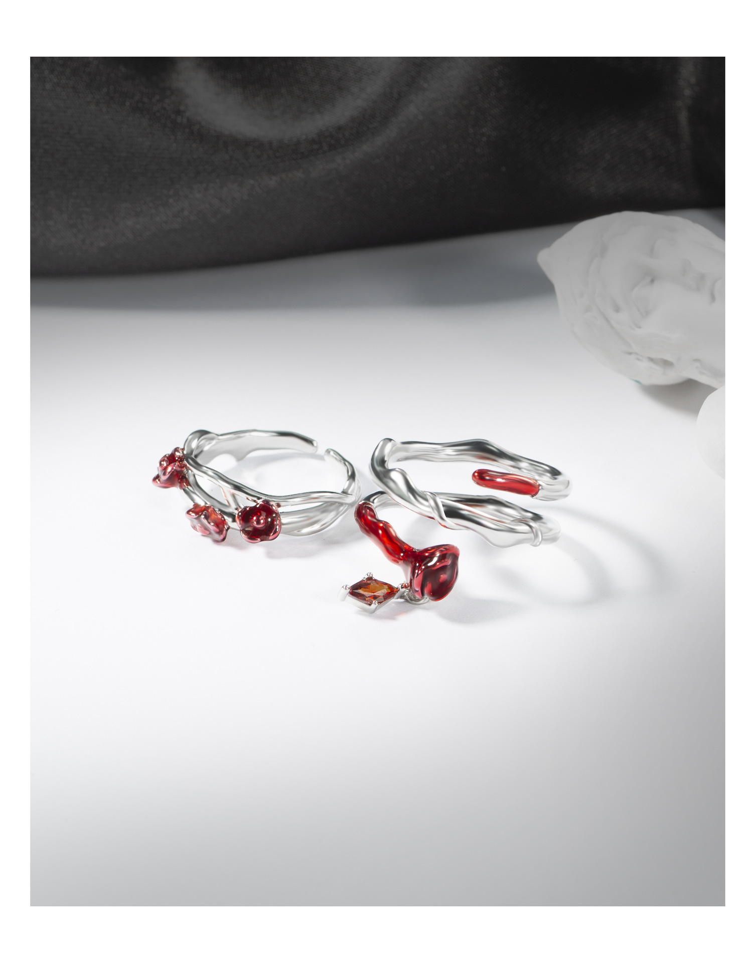 Romantic Rose Copper Plating Zircon Open Ring