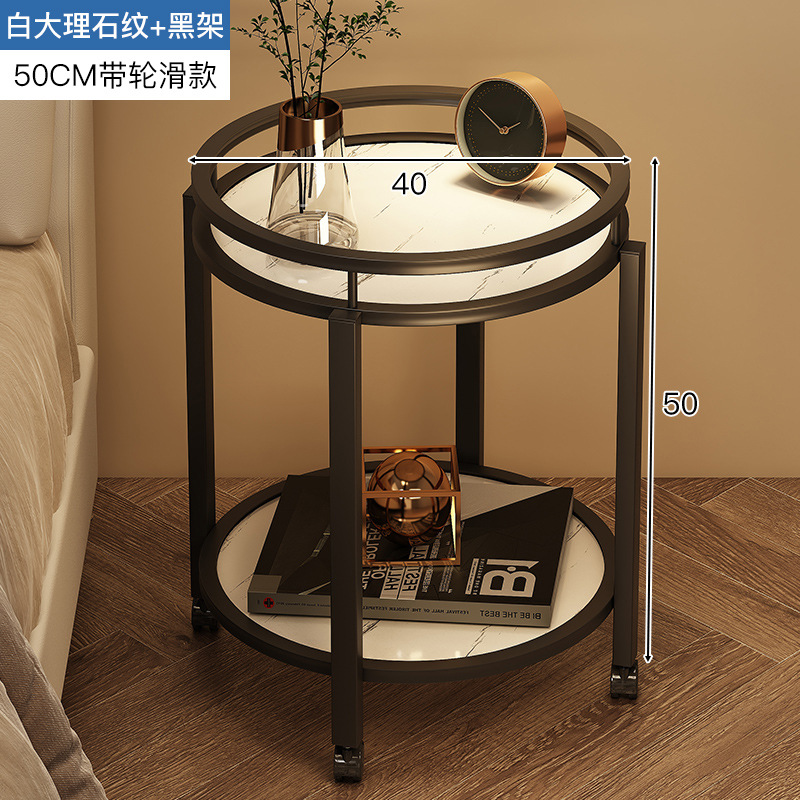 Estantes creativos de cabecera de la cama simple sala de estar moderna pequeña mesa de cabecera alternativa multifuncional pequeña mesa de té