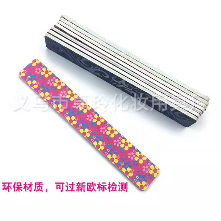 Impresión de moda tira de molienda de manicura tira de archivo de uñas EVA tira de arena de doble cara tira de molienda rectangular tira de regalo