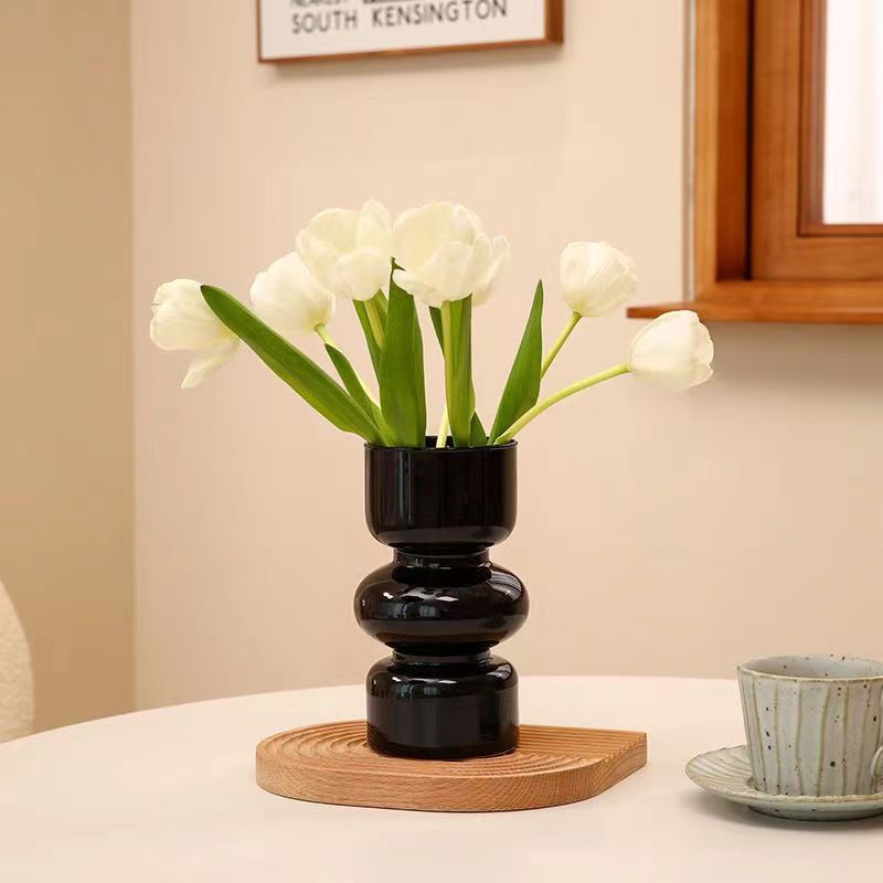 Mediados de la antigua Finton DE ALTO aspecto florero de vidrio francés ins Internet celebridad color caramelo sala de estar arreglo floral Decoración