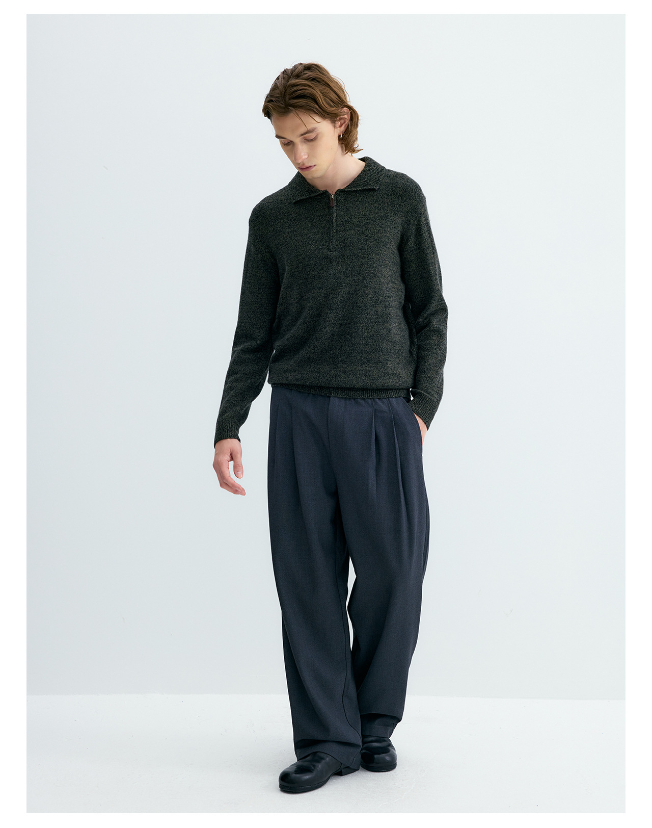 UNF 500g Half-Zip Polo Collar Sweater