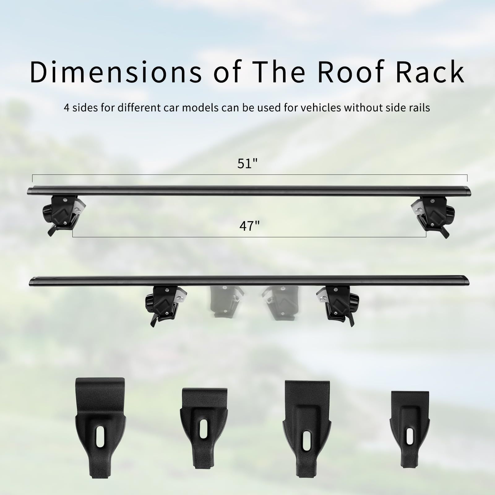 Universal Tiger Claw Style Car Roof Rack, Aluminum Alloy Car Roof Rack, Suitable for Luggage/Bicycle Rack