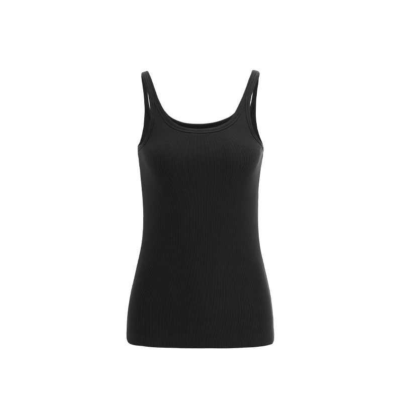 JIE ZHAN WOMEN'S | 高弾性糸スクエアカラーベスト 25 春夏カジュアルスポーツ痩身多用途サスペンダーボトリングシャツ女性用|undefined