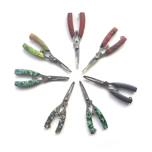 Curved mouth fish control hook opener, stainless steel lure pliers, multi-functional eagle mouth fishing pliers, powerful horsefish line cutter