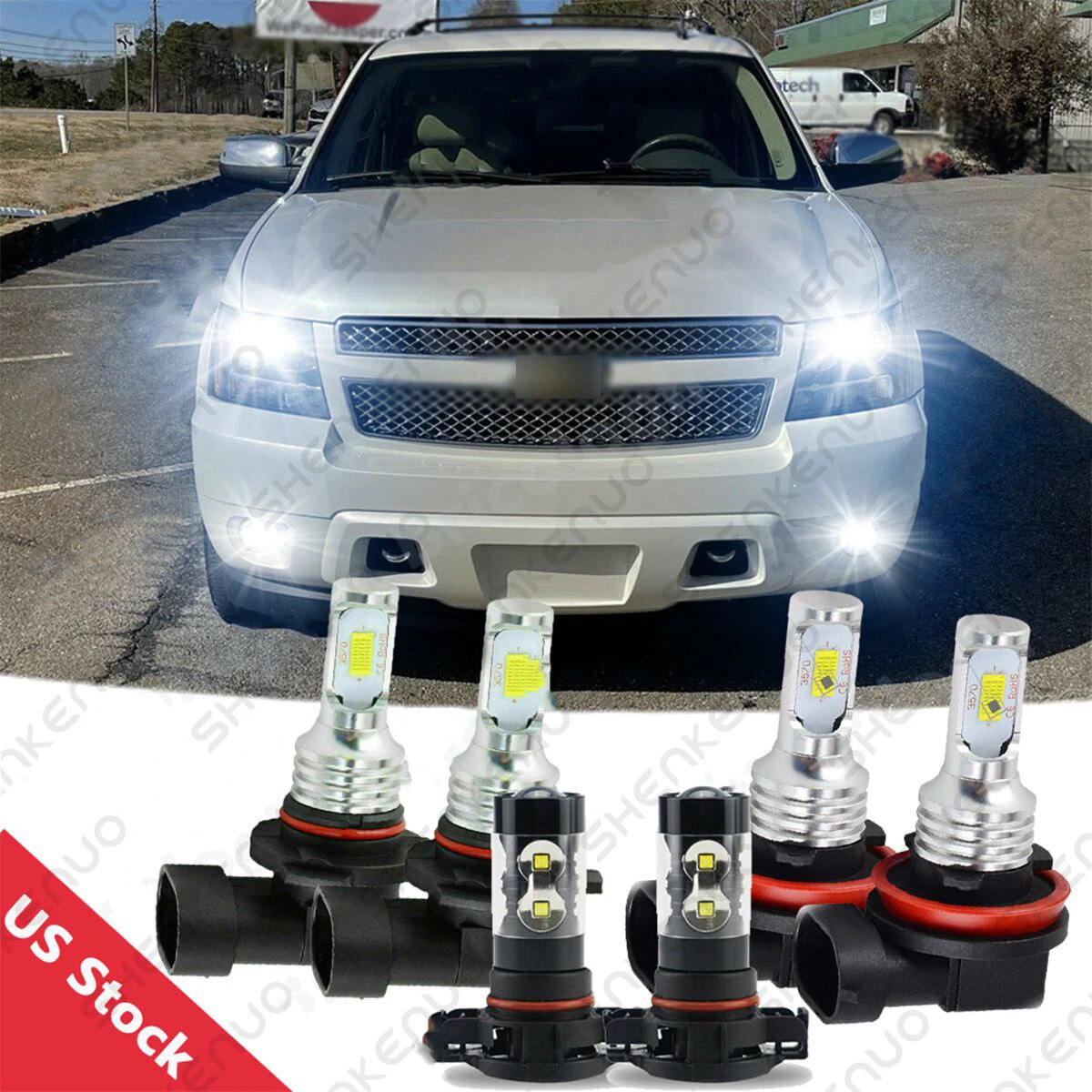 Faros del automóvil H11 9005 5202 enchufe directo led faro delantero lejos y cerca de un faro combinado luz blanca image 1